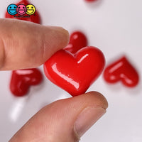 Heart Shape Flatback Charm Mini Valentine Red Pink Chocolate Valentines Day Cabochons 10 Pcs