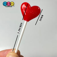 Heart Shape Lollipops Red Inlove Fake Candy Charm Valentines Day Charms Cabochons 10 Pcs Playcode3