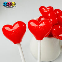 Heart Shape Lollipops Red Inlove Fake Candy Charm Valentines Day Charms Cabochons 10 Pcs Playcode3