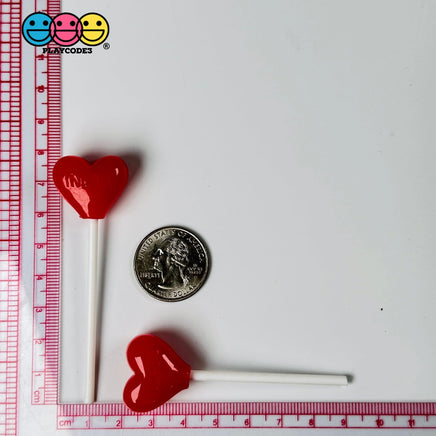 Heart Shape Lollipops Red Inlove Fake Candy Charm Valentines Day Charms Cabochons 10 Pcs Playcode3