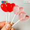 Heart Shape Lollipops Red Pink Transparent Fake Candy Charm Valentines Day Charms Cabochons 10 Pcs