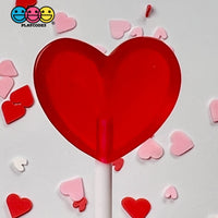 Heart Shape Lollipops Transparent Fake Candy Charm Valentines Day Charms Cabochons 10 Pcs