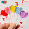 Heart Shape Lollipops Transparent Fake Candy Charm Valentines Day Charms Cabochons 10 Pcs
