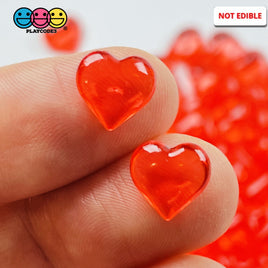 Heart Shape Red Translucent Fake Beads Acrylic Bead Valentines Day No Holes 10 Mm