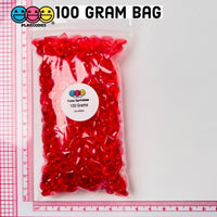 Heart Shape Red Translucent Fake Beads Acrylic Bead Valentines Day No Holes 10 Mm