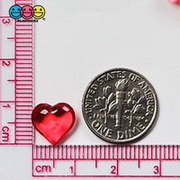Heart Shape Red Translucent Fake Beads Acrylic Bead Valentines Day No Holes 10 Mm