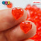 Heart Shape Red Translucent Fake Beads Acrylic Bead Valentines Day No Holes 10 Mm