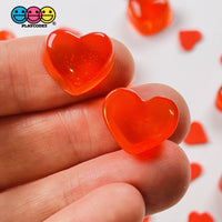Heart Shape Red Transparent Faux Gem Charm Valentines Day Charms Cabochons 10 Pcs