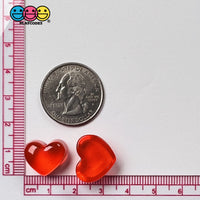 Heart Shape Red Transparent Faux Gem Charm Valentines Day Charms Cabochons 10 Pcs