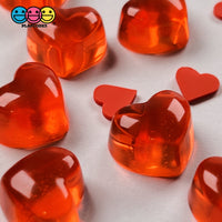 Heart Shape Red Transparent Faux Gem Charm Valentines Day Charms Cabochons 10 Pcs