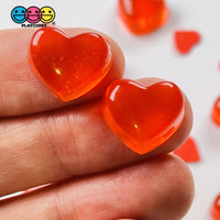 Heart Shape Red Transparent Faux Gem Charm Valentines Day Charms Cabochons 10 Pcs