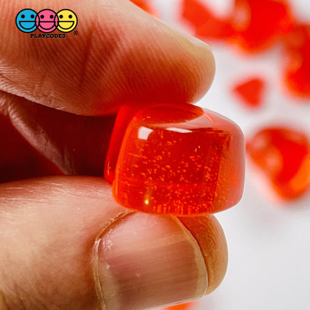 Heart Shape Red Transparent Faux Gem Charm Valentines Day Charms Cabochons 10 Pcs