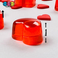Heart Shape Red Transparent Faux Gem Charm Valentines Day Charms Cabochons 10 Pcs