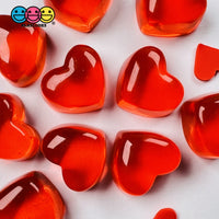 Heart Shape Red Transparent Faux Gem Charm Valentines Day Charms Cabochons 10 Pcs