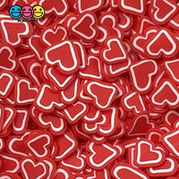Heart Shape White Outline Faux Sprinkles Fimo Fake Bake Confetti Valentines Funfetti 20 Grams
