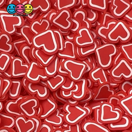Heart Shape White Outline Faux Sprinkles Fimo Fake Bake Confetti Valentines Funfetti 20 Grams