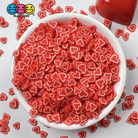 Heart Shape White Outline Faux Sprinkles Fimo Fake Bake Confetti Valentines Funfetti Sprinkle