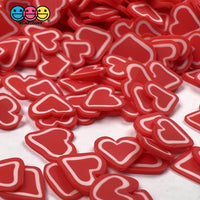 Heart Shape White Outline Faux Sprinkles Fimo Fake Bake Confetti Valentines Funfetti Sprinkle
