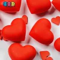 Heart Shaped 3D Red Hearts Charm Valentines Day Charms Cabochons 10 Pcs