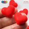 Heart Shaped 3D Red Hearts Charm Valentines Day Charms Cabochons 10 Pcs