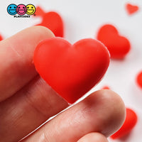 Heart Shaped 3D Red Hearts Charm Valentines Day Charms Cabochons 10 Pcs
