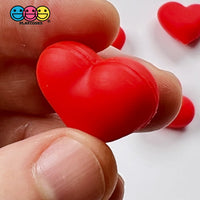 Heart Shaped 3D Red Hearts Charm Valentines Day Charms Cabochons 10 Pcs