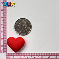 Heart Shaped 3D Red Hearts Charm Valentines Day Charms Cabochons 10 Pcs