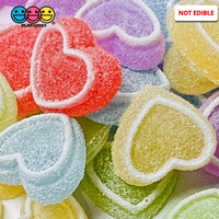 Heart Shaped Fake Candy Sugar Coated Hearts Charm Valentines Day Charms Cabochons 15 Pcs