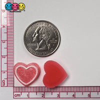 Heart Shaped Fake Candy Sugar Coated Hearts Charm Valentines Day Charms Cabochons 15 Pcs