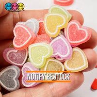 Heart Shaped Fake Candy Sugar Coated Hearts Charm Valentines Day Charms Cabochons 15 Pcs