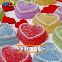 Heart Shaped Fake Candy Sugar Coated Hearts Charm Valentines Day Charms Cabochons 15 Pcs