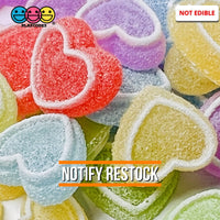 Heart Shaped Fake Candy Sugar Coated Hearts Charm Valentines Day Charms Cabochons 15 Pcs