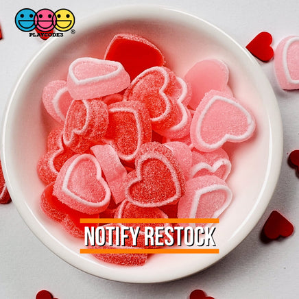 Heart Shaped Fake Candy Sugar Coated Hearts Charm Valentines Day Charms Cabochons 2 Colors 14 Pcs