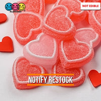 Heart Shaped Fake Candy Sugar Coated Hearts Charm Valentines Day Charms Cabochons 2 Colors 14 Pcs
