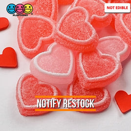 Heart Shaped Fake Candy Sugar Coated Hearts Charm Valentines Day Charms Cabochons 2 Colors 14 Pcs