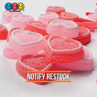 Heart Shaped Fake Candy Sugar Coated Hearts Charm Valentines Day Charms Cabochons 2 Colors 14 Pcs