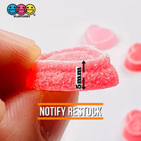 Heart Shaped Fake Candy Sugar Coated Hearts Charm Valentines Day Charms Cabochons 2 Colors 14 Pcs