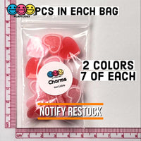 Heart Shaped Fake Candy Sugar Coated Hearts Charm Valentines Day Charms Cabochons 2 Colors 14 Pcs