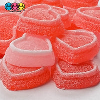 Heart Shaped Fake Candy Sugar Coated Hearts Charm Valentines Day Charms Cabochons 2 Colors 14 Pcs