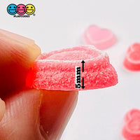 Heart Shaped Fake Candy Sugar Coated Hearts Charm Valentines Day Charms Cabochons 2 Colors 14 Pcs