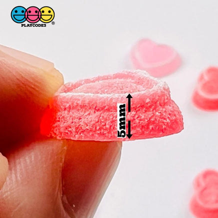 Heart Shaped Fake Candy Sugar Coated Hearts Charm Valentines Day Charms Cabochons 2 Colors 14 Pcs