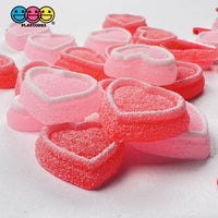 Heart Shaped Fake Candy Sugar Coated Hearts Charm Valentines Day Charms Cabochons 2 Colors 14 Pcs