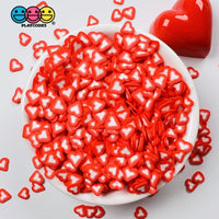 Heart Shaped Fake Sprinkles Fimo Red Hot-Pink Colors Bake Confetti Valentines Day Funfetti Playcode3