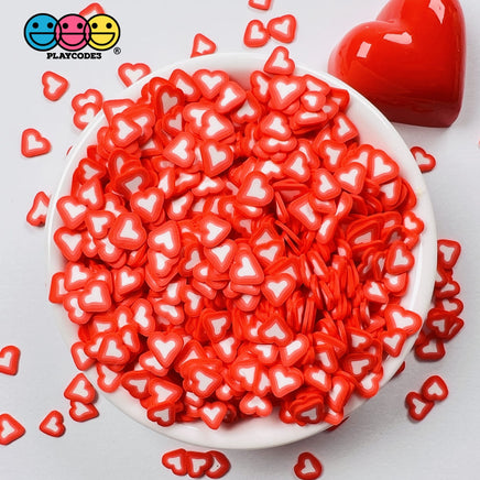Heart Shaped Fake Sprinkles Fimo Red Hot-Pink Colors Bake Confetti Valentines Day Funfetti Playcode3