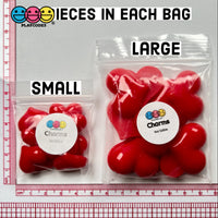 Heart Shaped Flatback Charms Red Valentines Day Cabochons 2 Sizes 10 Pcs Charm