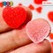 Heart Shaped Fake Candy Sugar Coated Hearts Charm Valentines Day Cabochons 2 Colors 12 Pcs