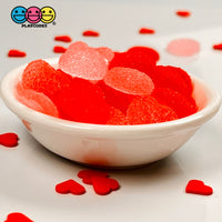 Heart Shaped Fake Candy Sugar Coated Hearts Charm Valentines Day Cabochons 2 Colors 12 Pcs