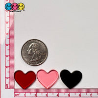 Heart Shaped Transparent And Solid Black Charms 3 Colors Cabochons 10 Pcs Charm