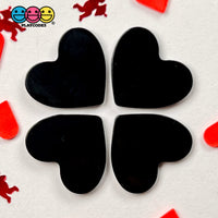 Heart Shaped Transparent And Solid Black Charms 3 Colors Cabochons 10 Pcs Charm