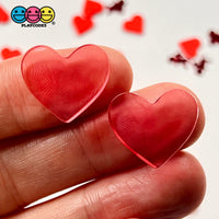 Heart Shaped Transparent And Solid Black Charms 3 Colors Cabochons 10 Pcs Pink Charm